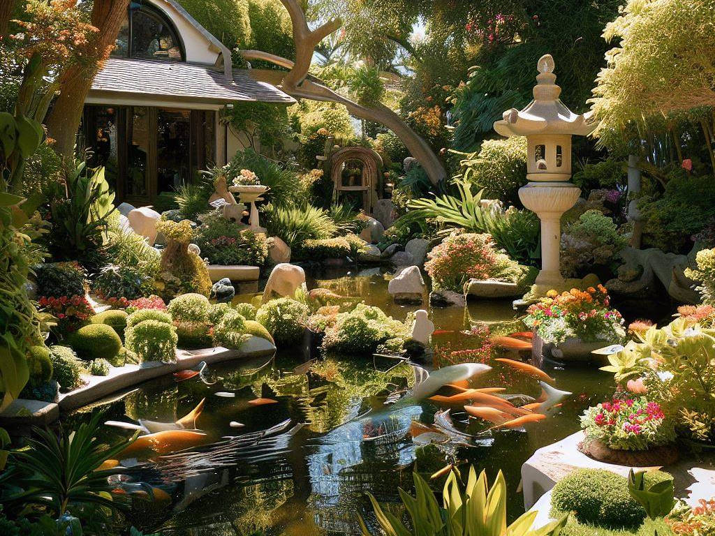 Tranquil Oasis Koi pond in Sedona, Arizona