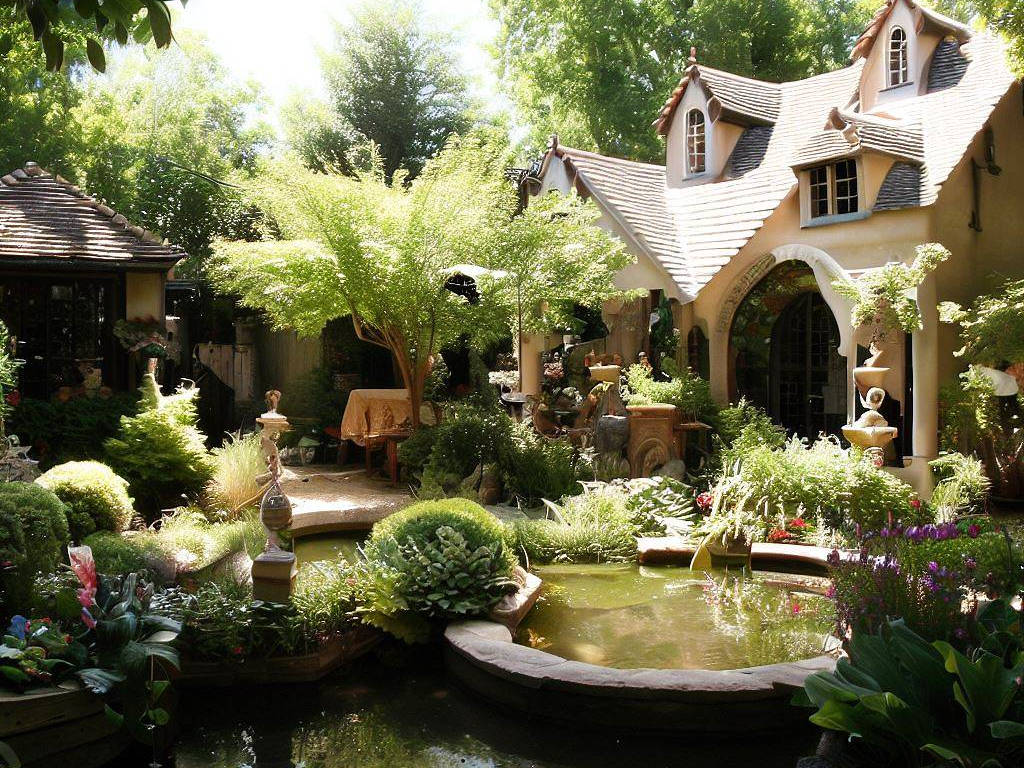 Celestial Haven Koi pond in Sainte-Foy-la-Grande, France